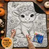 Venda Quente Transfronteiriça Manta para Colorir Pai-Filho Casal DIY Manta de Flanela Manta com Desenhos de Animais Fofos Manta Grossa para Cobrir