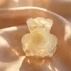 Presilha de cabelo floral de alta qualidade estilo coreano, presilha de garra de acetato de dopamina francesa para meio rabo de cavalo, presilha de tubarão simples para cabelo