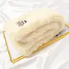 Bufanda Pequeña de Felpa de Conejo Rex con Etiqueta Gruesa Otoño e Invierno para Mujer Estilo Coreano Cálida de Borla Bufanda para Estudiante