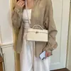 Bolsa 2026 Fashionable Textura Trançada Caixa Duplo Zíper Bolsa Transversal Leve Simples Grande Capacidade Ombro Único Pequena Quadrada