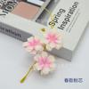 Cordão de flores artificiais em formato de estrela com 3 pontas, estilo flor de cerejeira, para trajes antigos, cocar da Dinastia Han, chapéu de solteiro, material para confecção de flores DIY, enfeite de cabelo étnico, presilha de cabelo com flores.