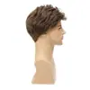 [en stock y entrega rápida] Pelucas europeas y americanas para hombre transfronterizas con flequillo oblicuo, cortas de fibra química, seda de alta temperatura, tocado