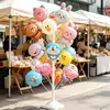 Soporte de exhibición de globos para puestos, estante de pie para globos bobo, columna de soporte, soporte para puesto de mercado nocturno con poste de inserción y base