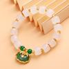 Pulsera de candado de longevidad de imitación de mármol blanco antiguo, pulsera auspiciosa de paz y riqueza, puesto de bienestar en vivo, venta al por mayor de joyería