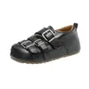 Elegantes mocasines retro de otoño para mujer con suela gruesa, que aumentan la altura y estilo británico, con diseño de cobertura total y un nuevo detalle de hebilla de cinturón, perfectos para ir al trabajo.