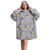 Roupas de verão cobertor de TV suéter com capuz à prova de frio pulôver quente folgado preguiçoso espesso fofo pijama de comprimento médio