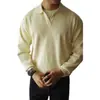 Ropa para Hombre Transfronteriza Suéter con Solapa para Hombre Otoño Anti-Pilling Cuello en V Manga Larga Top Holgado Cuello Polo Prendas de Punto para Hombre