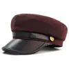 Gorra Azul Marino Otoño e Invierno Boina Otoño e Invierno Hebilla Metálica Sombrero Octagonal Azul Marino Sombrero Octagonal Sombrero de Lana Sombrero Plano Venta al por Mayor