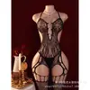 Lencería sexy de estilo europeo y americano, body de rejilla, body sexy transparente seductor con transparencias y huecos para mujer, ropa de dormir sexy caliente con abertura en la entrepierna, deseo puro