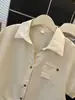 Camisa Polo Azul de Manga Curta para Mulheres Verão Novo Solta Slim Pequena com Mangas Curtas Top Curto Chique Rejuvenescedor