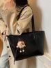 Bolso de Trabajo para Viajar Bolso de Hombro Simple de Cuero Encerado al Aceite de Moda para Mujer Primavera 2025 Nuevo Bolso Tote de Gran Capacidad