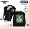 Chaqueta de béisbol Creeper de Minecraft para niños y niñas, con bloques de color para primavera y otoño, cómoda, deportiva, escolar, genial