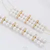 Cuentas Espaciadoras Ovales Porosas de Zirconia Rellenas de Oro de 14 Quilates que Conservan el Color Accesorios Espaciadores para Pulseras de Perlas de Doble Fila Hechas a Mano para Manualidades