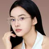 Gafas sin montura marca Suna para mujer, Montura para miopía estilo preppy literario y artístico, Montura de titanio ultraligera para hombre Yf6381