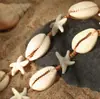 Colar de Corrente para Clavícula Estilo Praia Moda Elegante Europeu e Americano Estrela-do-mar Concha Trançado Novo Estilo de Férias Atacado