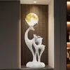 Ciervo Atractor de Fortuna Adorno Grande para Sala de Estar, Lámpara Ambiental de Pie de Lujo de Gama Alta junto al Sofá y Mueble de TV, Regalo de Inauguración de Casa