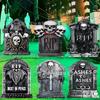 2026 Original Nuevo Cartel de Jardín de Halloween Fiesta de Halloween Negro Realista Lápida Decoración Cartel de Jardín