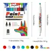 Caneta de Pintura Dupla Face Especial para Abastecimento Transfronteiriço Conjunto de Cores Caneta de Retoque para Carros Modelo de Cerâmica Caneta Marcadora à Base de Óleo Caneta de Grafite