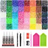 Atacado best-seller transfronteiriço 48 cores 60 cores strass de fundo plano 15 grades 40 grades conjunto de strass de resina strass AB acessórios de decoração para nail art