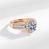 Estilo de Vida Lujo Ligero Sentido de Alta Gama Diamante de Color Incrustado Huevo de Paloma Industria Pesada Incrustado Gema Natural Imitación Anillo para Mujer Anillo