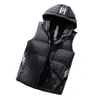 Chaleco de Hombre Transfronterizo Otoño e Invierno Clásico con Tres Rayas y Capucha Talla Grande Moda Tendencia Versátil Chaleco sin Mangas Chaleco de Hombre