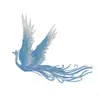 Adesivos de Tecido Bordados Fênix Estilo Chinês Dinastia Han Leque Dragão e Fênix Patch DIY Adesivos Decorativos Adorno de Casamento Grampo de Cabelo Adesivos de Tecido