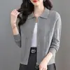 Cárdigan abrigo de moda estilo coreano 2026 para mujer, nueva colección primavera y otoño, cárdigan de punto grueso con solapa, estilo corto