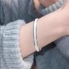 Pulsera de plata de ley 9999 con diseño de estrellas para niñas, con apertura sólida, ideal como regalo de novia.