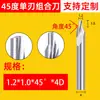 Fresa Combinada Helicoidal de Filo Único con Chaflán de 45 Grados, Fresa de Tungsteno de Mano Derecha para Aluminio, Plástico, Acrílico y Policarbonato, Grabado de Precisión