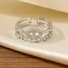 Anillo de Diseño Cruzado de Nueva Tendencia Transfronterizo, Lujo Ligero, Sencillo y de Moda, Joyería de Anillo Abierto Ajustable
