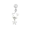 Pendientes de aleación de titanio F136 estrella de cinco puntas hueca colgante de circonita cabeza de joyería DIY joyería para piercing corporal de titanio G23