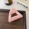 Pinza Triangular de Agarre Estilo Coreano Etiqueta Dorada Raya de Ácido Acético Simple para Cabello Medio Agarre Clip de Tiburón Tocado de Personalidad de Alto Estilo para Mujeres