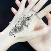 Tatuaje Temporal Transfronterizo Oscuro Tótem Flor Calavera Impermeable a Prueba de Sudor para Hombres y Mujeres Calcomanías Tatuaje de Medio Brazo