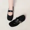 Zapatos de cuero para dropshipping, zapatos para mujeres de mediana edad y mayores, zapatos planos de una sola pieza, estilo Mary Jane, zapatos de mujer con un ligero tacón, suela blanda, adecuados para primavera y otoño