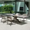 Mesa e Cadeiras de Jantar Externas Nórdicas para Telhado, Pátio de Villa, Solário, Hotel B&B, Combinação de Cadeiras de Corda e Rattan para Lazer ao Ar Livre