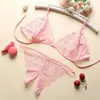 Conjunto de Lencería Sexy para Mujer, Entrepierna Abierta, Tres Piezas, Encaje Sexy, Transparente, Panties de Entrepierna Abierta, Sujetador, Tirantes, Espalda Descubierta, Tentación