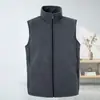 Chalecos de forro polar al por mayor para otoño e invierno para hombre, adecuados para mediana edad y personas mayores, se pueden usar en capas, color liso, forrados de forro polar, engrosados y se pueden usar como prenda exterior