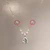 Colar Corrente com Zircônia Gota d'Água para Mulheres 2026 Novo Tendência Luxo Leve Nicho Estilo Celebridade da Internet Corrente Simples Versátil para Clavícula