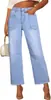 Amazon 2026 Ropa de Mujer Primavera y Otoño Estilo Nuevo Europeo y Americano Decoración de Bolsillo Pantalones de Pierna Ancha Versátiles No Ajustados a las Piernas Jeans Venta al por Mayor