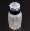 Suprimentos para Manicure Frasco Vazio Press com Trava Frasco Press Frasco Succionador para Manicure Tampa Preta com Trava Frasco Vazio Sem Palavras 200ml Atacado