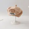 Chapéu de Bebê Primavera & Outono Boina de Tricô Ursinho Desenho Animado Super Fofo Chapéu de Pintor Formato Côncavo Versátil Chapéu de Lã
