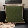 Almofada de Veludo Holandês Estilo Retrô Luxo Leve Almofada de Encosto para Sofá de Sala Sensação de Alto Padrão Quadrada Decoração de Quarto Almofada Lombar Lavável