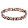 Pulsera de cruz de estilo popular europeo americano con cierre magnético desmontable para mujer, incrustada con diamantes, pulsera de adsorción magnética