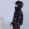 Jaqueta de Penas Infantil Estilo Coreano Para Meninos e Meninas Infantil Grande Acolchoada com Capuz Removível Penugem de Pato Branco Jaqueta Quente Estilo Ocidental