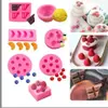 Conjunto de moldes de silicone de frutas tridimensionais para Fondant, chocolate, bolo seco, acessórios de decoração