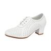 Zapatos de Baile de Verano, Piel Genuina, Transpirables para Baile Cuadrado, Zapatos de Baile de Salón de Cuero y Suela de Tendón para Adultos al Aire Libre, Antideslizantes