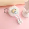 Chaveiro Criativo Fofo de Elefante Pingente de Bolsa com Bola de Pelo Bola de Pelo Sintético de Visão Falsa Chaveiro de Carro Pequeno Presente Atacado