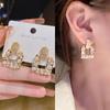 @Oferta Especial Brincos de Pérola Luxuosos e Fashion em Estilo Palaciano Tendência Nicho Design Retrô Brincos Geométricos Brincos Coreanos