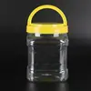 Botella de miel grado alimenticio 2kg botella de plástico PET engrosada frasco de almacenamiento de boca ancha frasco transparente botella de empaque para frutas secas