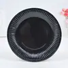 Plato de papel desechable de 7 pulgadas con borde transfronterizo, plato de papel para fiestas de cumpleaños, suministros para fiestas de jardín de infantes, fabricante de platos de papel para pintar